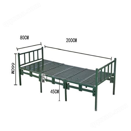 单人床四折 折叠床户外野战营房折叠床