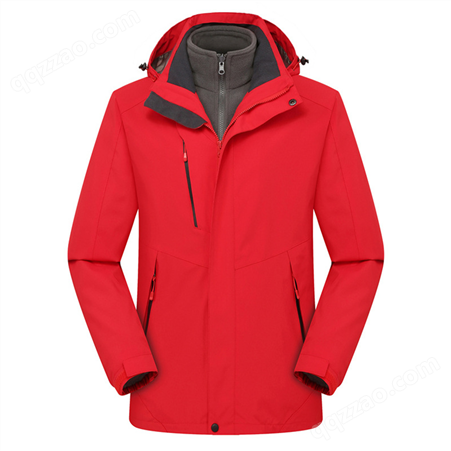 新款户外秋冬季纯色冲锋衣男女三合一两件套加绒加厚防风防水外套